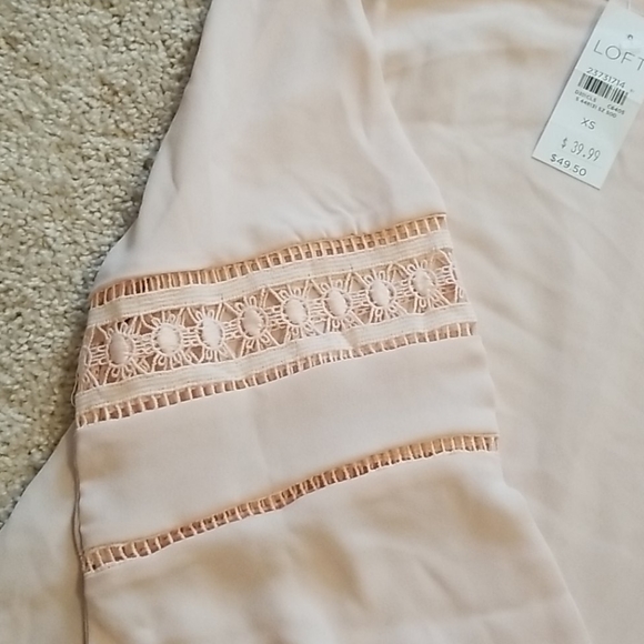 NWT! Loft pink longsleeve blouse - Picture 2 of 3
